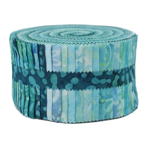 Maywood Studio Java Batiks Turquoises 2.5&quot; Strips - 40 pcs