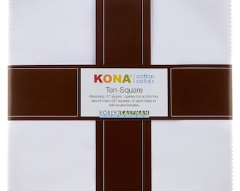 Kona White 10 Inch Squares / 42pcs / Precut / Great for Quilting and Crafts