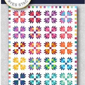 May include: A colorful quilt pattern titled "Bear Paw Patches 2.0" with a white background and bear paw designs in various colors. The quilt measures 70" x 86". The design includes the text "Needle in a Hayes Stack" and "Maywood Studio".