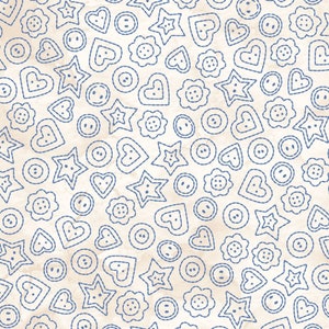 Summertime Buttons Cream & Blue
