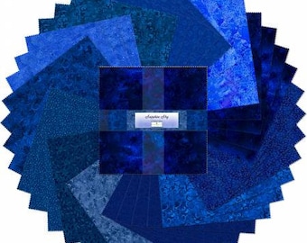 Wilmington Prints Essential Gems Sapphire Sky - 10 Inch Charms - 42 pcs- Precut Fabric - Quilting