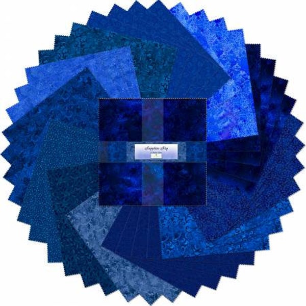 Wilmington Prints Essential Gems Sapphire Sky - 10 Inch Charms - 42 pcs- Precut Fabric - Quilting