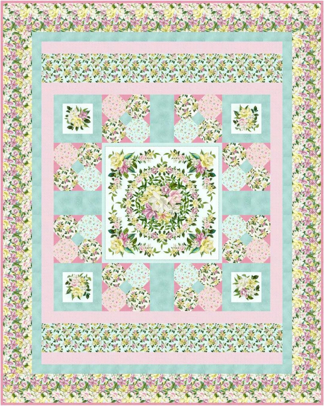 Quilt Kit Spring Snow, Maywood Studios 66in X 83in (NOT a Precut Kit ...