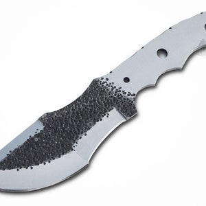Hammered D-2 Steel Tracker Knife Making Blank Blade Hunting Skinning Skinner D2 Knives [A-BLANK-34-HAMMERED-D2]
