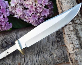 Knife Blank CUSTOM Blade Small Bowie Hunter Making with Brass Guard Bolster #001 [BL001]