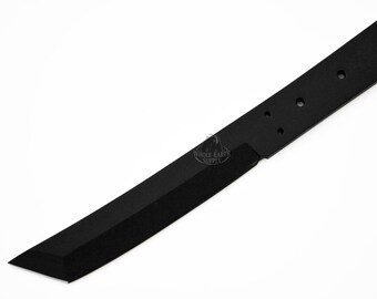 Messerrohling 1095 Kohlenstoffstahl Traditionelle Tanto-Klinge Jagen Skinning Skinner 1095HK Schwarz Pulverbeschichtet [H-BLANK-15-1095-BLACK]
