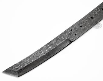 Knife Blank Traditional Tanto Damascus High Carbon Steel Japanese Blade Knives Samurai [H-BLANK-15]