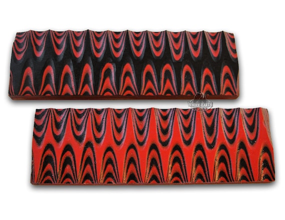 Knife Handle Scales Grips 5 inch G-10 G10 Red Black Quality Knives Making Set Pair [G-SCALES-RED-BLACK]