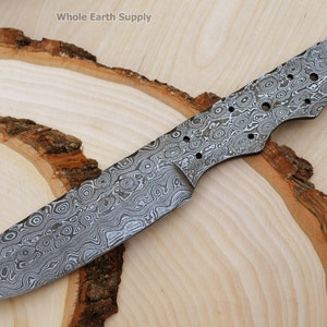Knife Blank Damascus Blade Drop Point Hunting Skinning Skinner Best Steel 1095HC Blanks Blades Custom Making High Carbon [K-BLANK-01]