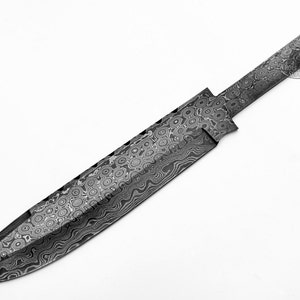 Knife Blank Huge Giant Drop Point Large Damascus High Carbon Steel Bowie Blanks Blade Knives Making Blades Custom Best Hunting [A-BLANK-49]