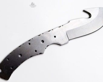 Knife Blank High Carbon 1095 Steel Guthook Blade Hunting Skinning Skinner 1095HC Blanks Blades Custom Making High Carbon [H-BLANK-23-1095]