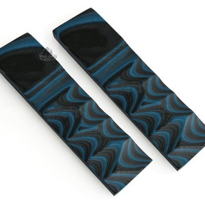Knife Handle Scales Grips 5 inch G-10 G10 Black Blue Quality Knives Making Set Pair [G-SCALES-BLUE-BLACK]
