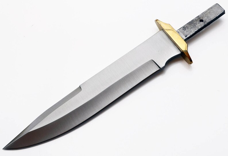 Knife Blank Large Drop Point Push Tang Knives Custom Brass Etsy