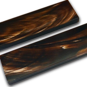 Knife Handle Scales Grips 5 inch Brown Buffalo Horn Brown Streaks Set Pair Handles Material Making Blanks Blades Knives Custom [R-SCALES-N]