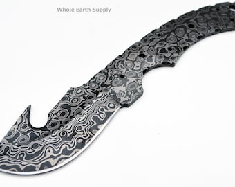 Messerrohling Groß Damaszener Kohlenstoffstahl Guthook Blanks Klinge Messer Blanks Klingen Enthäuten Ausnehmen Carbon Best Jagd [H-BLANK-23]