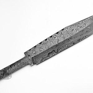 Knife Blank Large Partial Tang Clip Damascus Skinning Blade Knives High Carbon Blanks Blades Custom Knife Making High Carbon [A-BLANK-107]