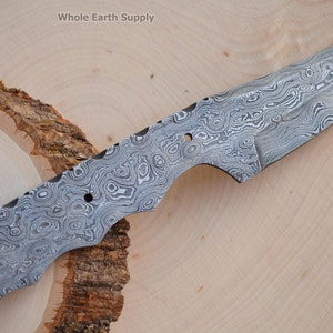 Knife Blank Damascus Small Upswept Skinning Skinner Blade Custom Hunting Hunter 1095HC Blanks Blades Custom Making High Carbon K-BLANK-06