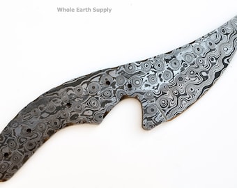 Knife Blank Hunting Upswept Curved Skinning Damascus High Carbon Steel Blanks Blade Knives Making Blanks Blades Custom Making [H-BLANK-29]