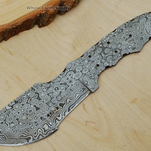 Knife Blank Hunting Raindrop Damascus Tracker Large High Carbon Steel Blade Knives Knife Making Blanks Blades Custom Making [H-BLANK-34]
