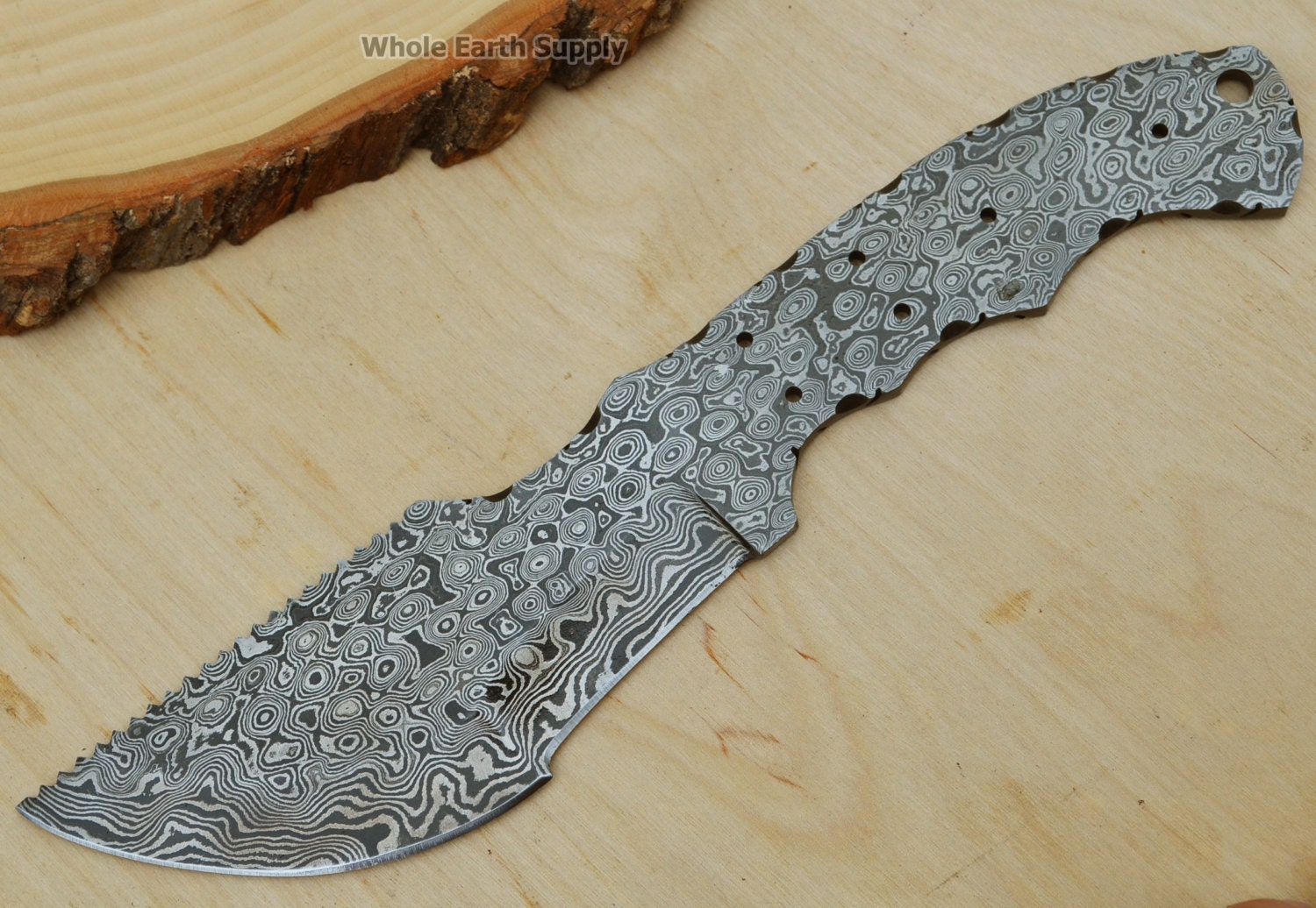 Knife Blank Hunting Raindrop Damascus Tracker Large High Etsy