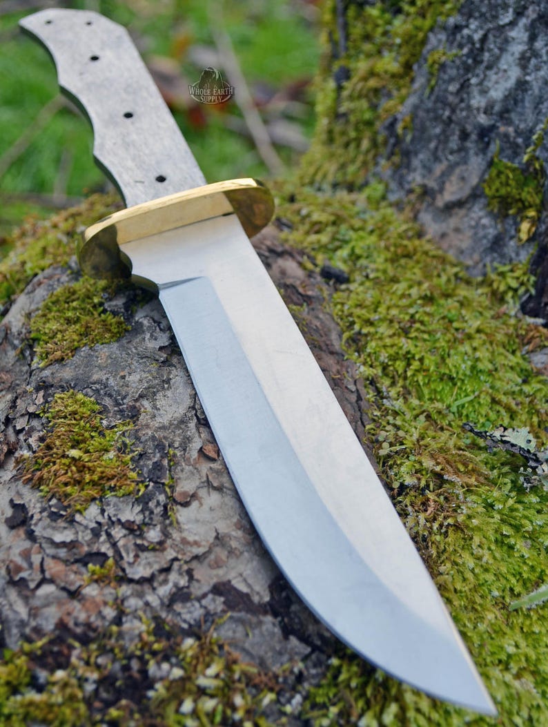 Knife Blank Large Bowie Knives Blades Blanks Hunting Blade Etsy