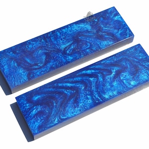 Knife Handle Scales Grips 5 inch Blue Pearl Pearlescent Acrylic Material Pair Handles Making Blanks Blades Knives [R-SCALES-PEARL-BLUE]