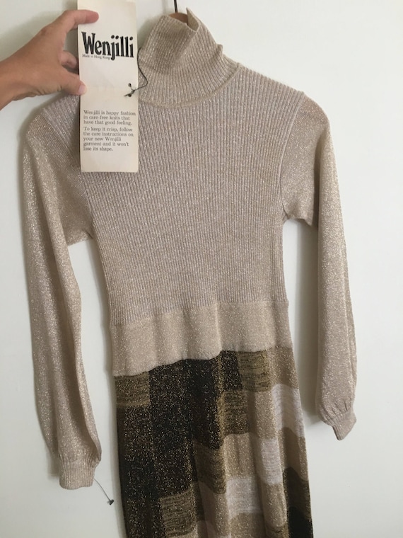 Wenjilli Vintage deadstock metallic sweater dress