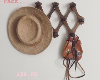 Vintage Wooden Accordion hanging Rack