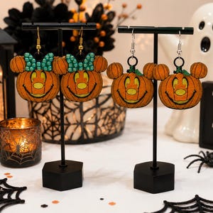 3D Mickey or Minnie Pumpkin Earrings