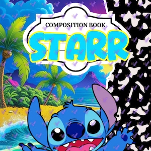 Editable cartoon composition book cover back to school cartoon composition book cover. back to school template Canva template. Digital
