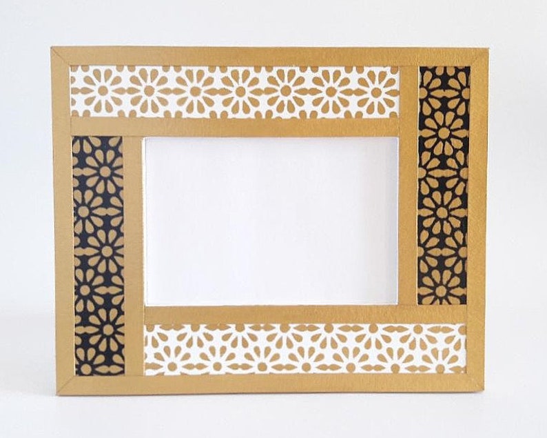 White Black Gold Picture Frame Flower Picture Frame White Picture Frame 4 x 6 Picture Frame