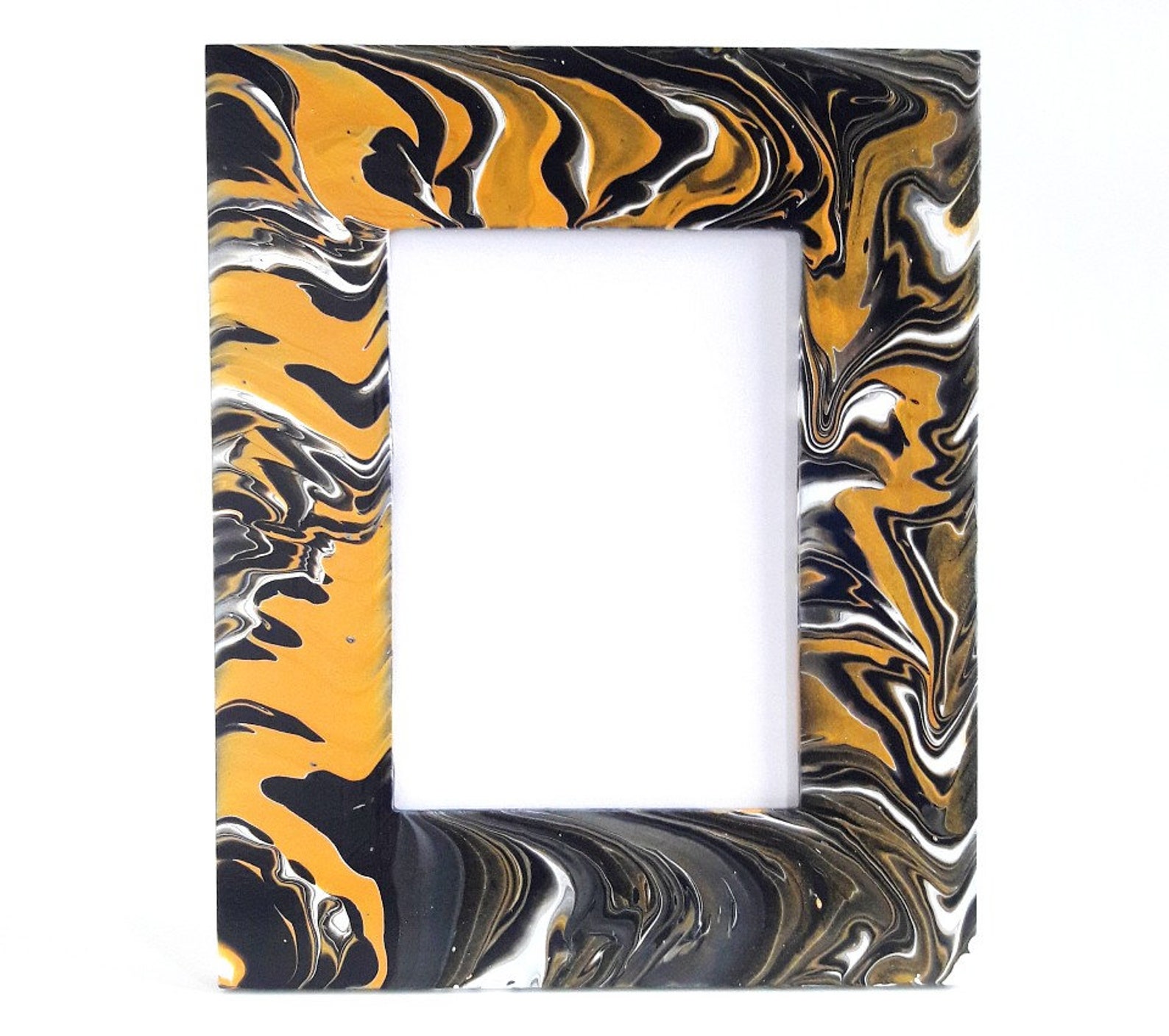 Black Gold White Picture Frame 5x7 Picture Frame Acrylic Pour Picture