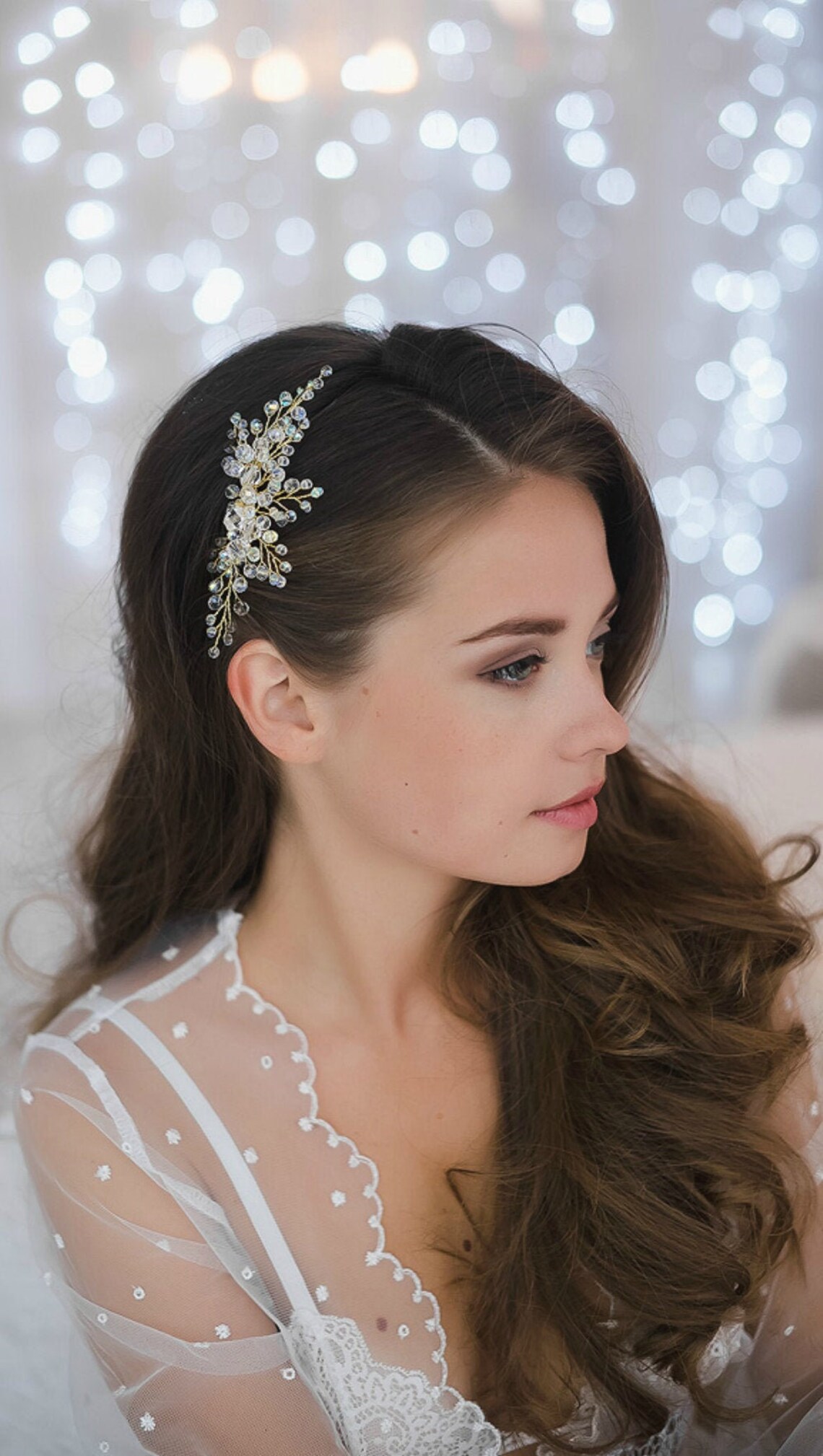 Bridal hair band Side comb Headpiece for bride Wedding Etsy