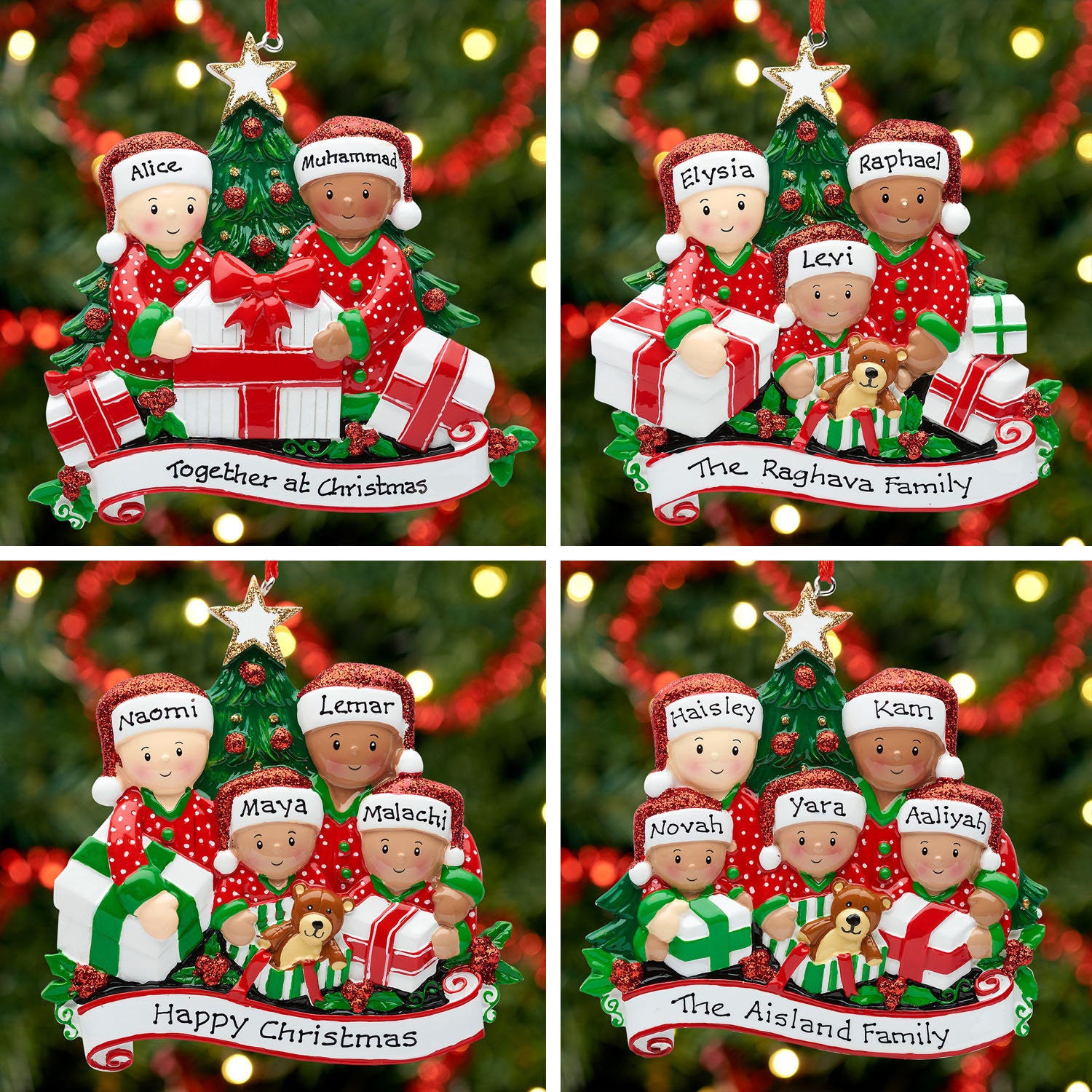 Personalised Family Christmas Xmas Tree Decoration Ornament MIXED RACE FAMILY Etsy UK