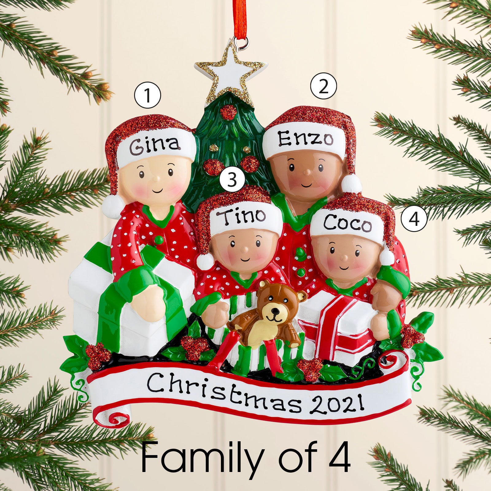 Personalised Family Christmas Xmas Tree Decoration Ornament | Etsy UK