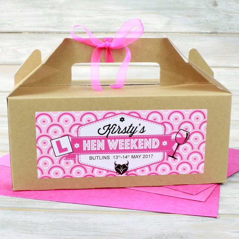 Hen Party Night Box Gift Favour Personalised Coloured Tissue Etsy