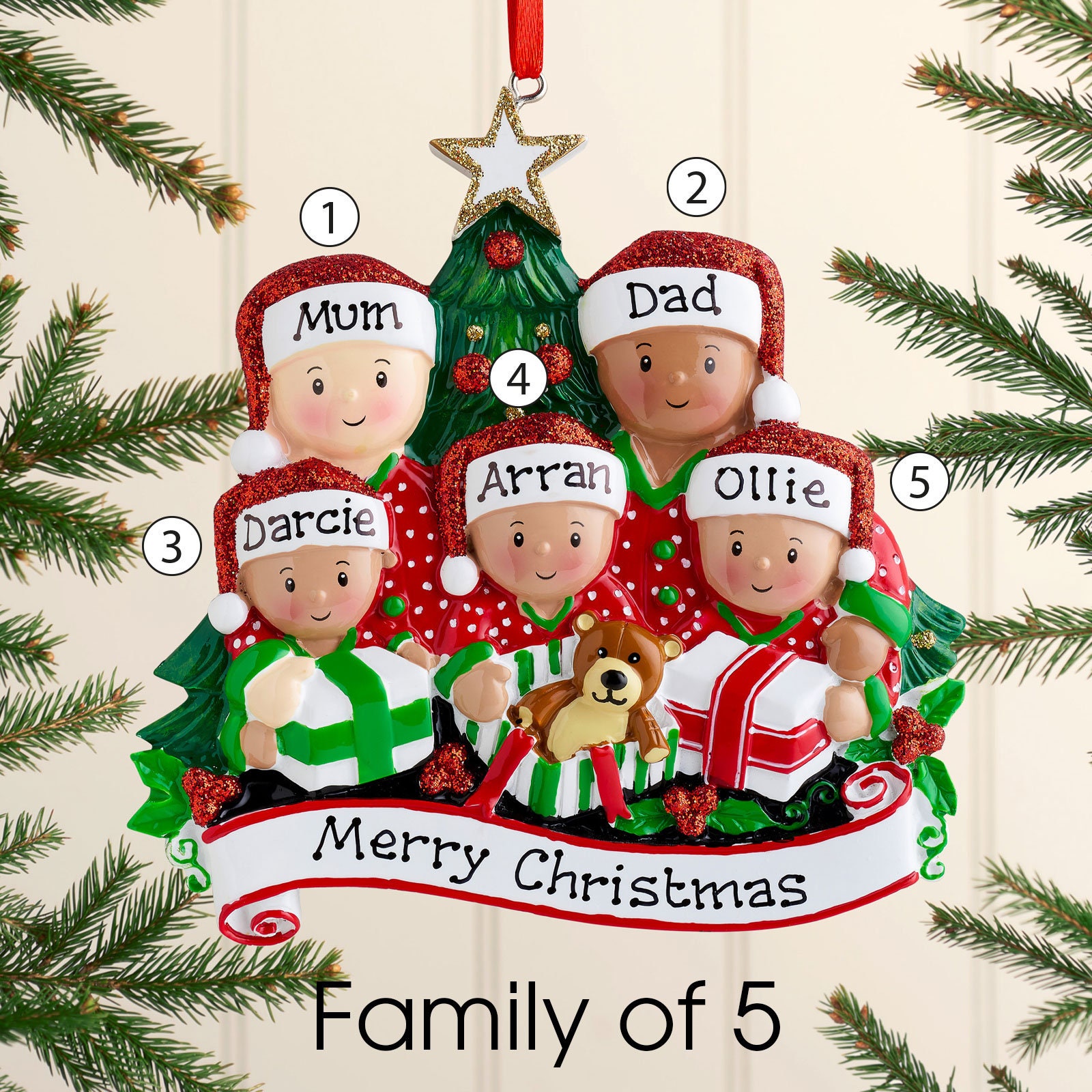 Personalised Family Christmas Xmas Tree Decoration Ornament - Etsy UK