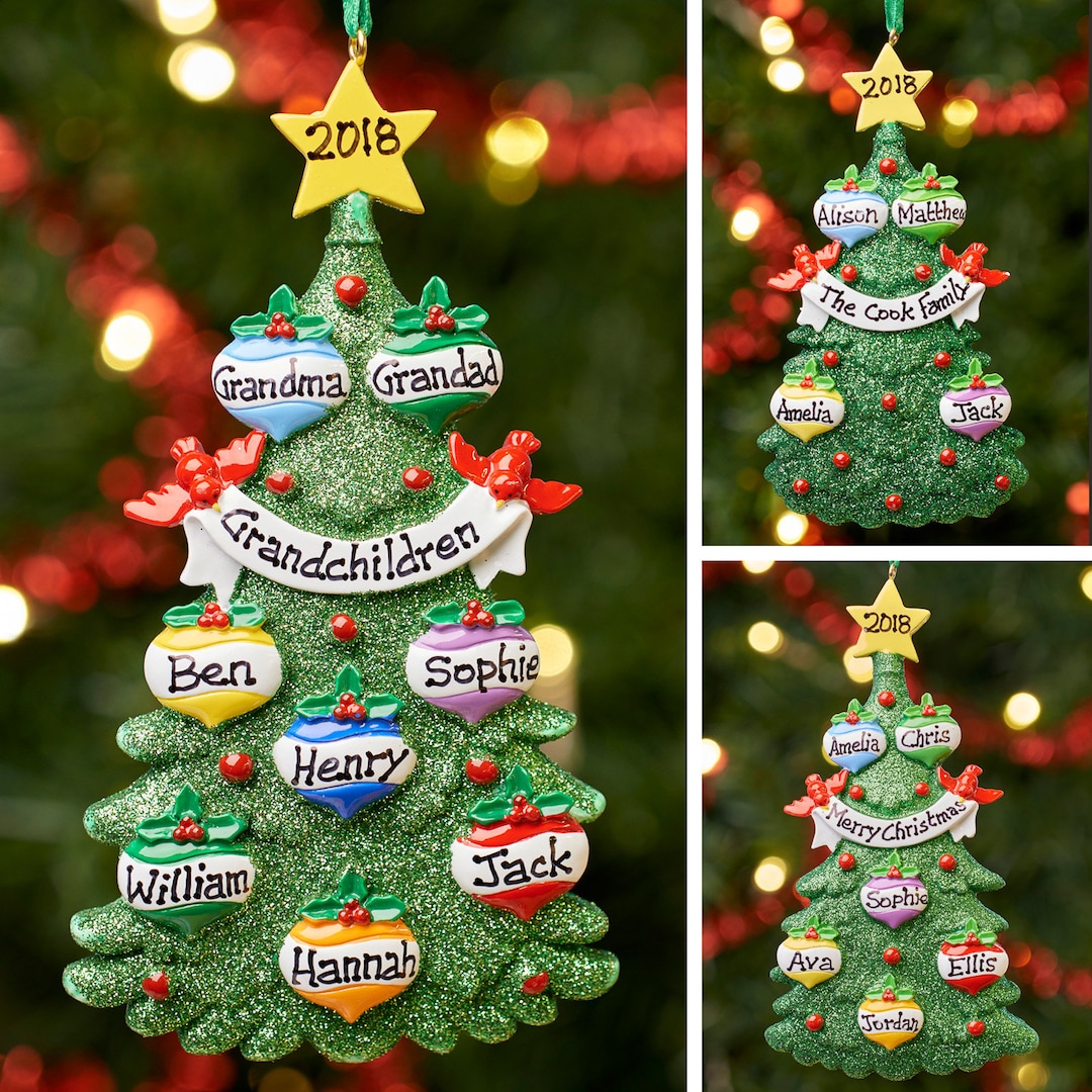 Personalised Christmas Tree Decoration Ornament Green Tree Etsy UK