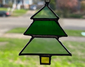 Tree Stained Glass Ornament, Christmas Tree, Sun Catcher