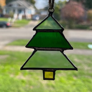 Tree Stained Glass Ornament, Christmas Tree, Sun Catcher