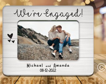 Personalized Engagement Frame Gift Engaged Recently Engaged Gift Personalized Frame Recently Engaged Couple We're Engaged Personalized Frame