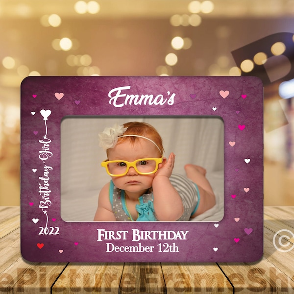 Baby First Birthday Gift, Personalized Birthday Gift, First Birthday Picture Frame, 4x6 Birthday Photo, First Birthday Baby Gift, Baby Girl