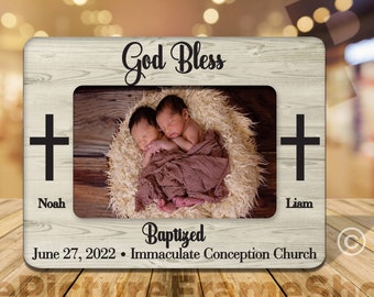 Twin Baptism Gift|Twin Girls Baptism|Twin Boys BaptismTwin Baptism For Godchild|Baptism Gift Twins|Twin Baby Gift|Twin Christening Frame