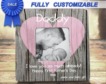 FIRST FATHERS DAY First Fathers Day Gift From Daughter Son New Dad Daddy Father New Daddy Gift Personalized Picture Frame For Husband Dad