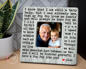Personalized Grandpa Picture Frame, Pop Pop Gift from Grandchild