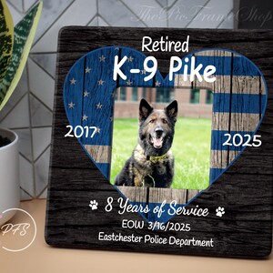 Retired K9 Officer Photo Frame, Police Dog Gift