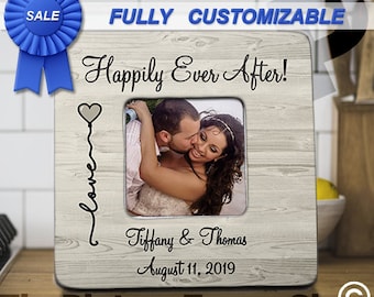 Happily Ever After, Happily Ever After Picture Frame, Personalized Wedding Picture Frame, Personalized Wedding Gifts For Couple,Just Married