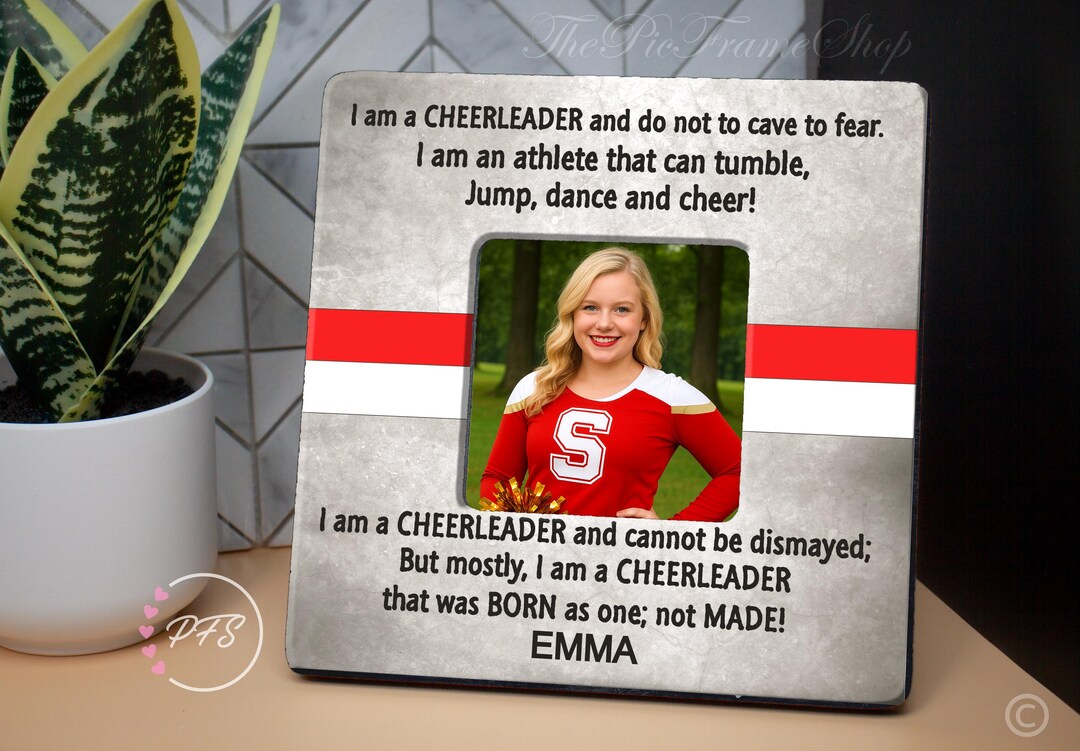 Personalized Cheerleader Wood Picture Frame, School Colors - Etsy