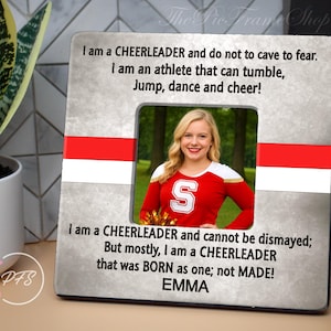 Personalized Cheerleader Wood Picture Frame, School Colors