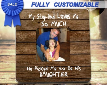 Personalized Stepdad Picture Frame, Bonus Dad Gift